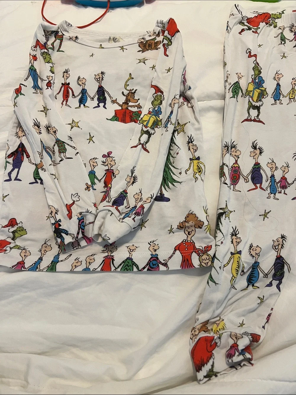 Pottery Barn Kids' Holiday The Grinch Character Pajama Set - White Multicolor